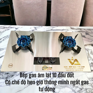 Bếp Gas Âm Lật 10 Đầu Đốt INOX NGẮT GAS TỰ ĐỘNG- BẾP GAS ĐÔI RH8224