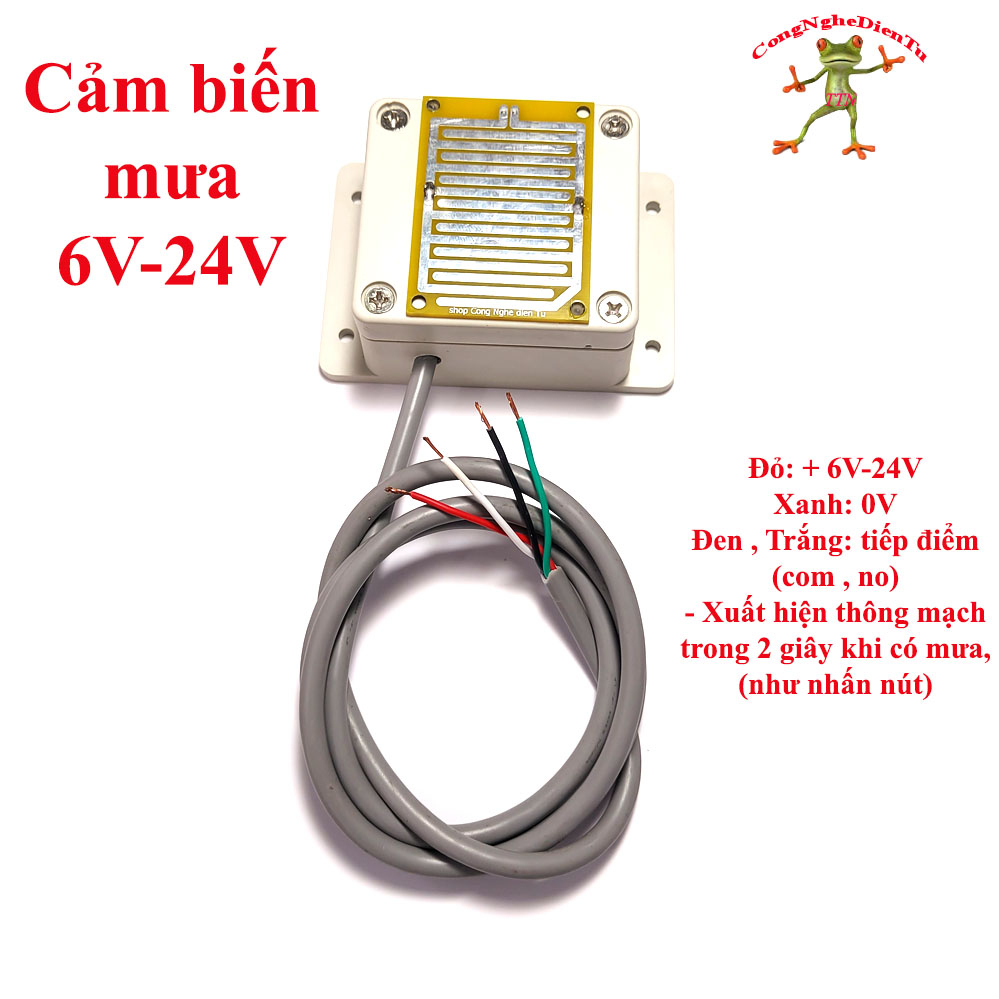 Hộp cảm biến mưa 6V- 24v thông mạch 2 giây