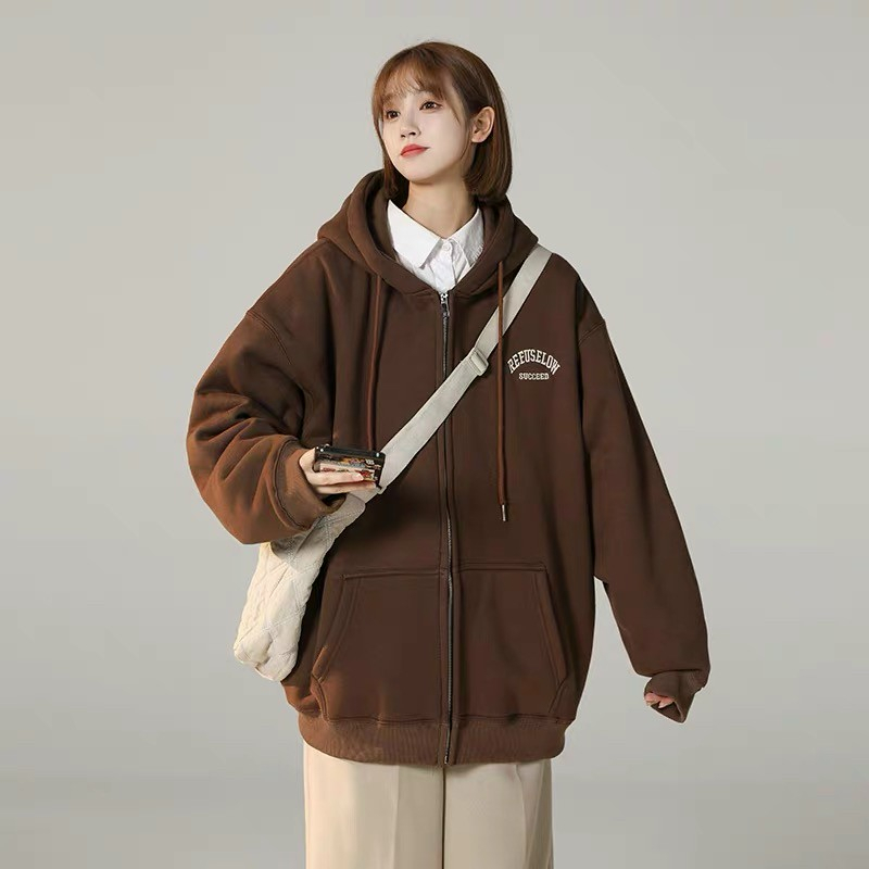 Áo khoác Hoodie Nam Nữ mẫu mới logo thêu Succeed kiểu khóa kéo cực trend MCUThoodie309