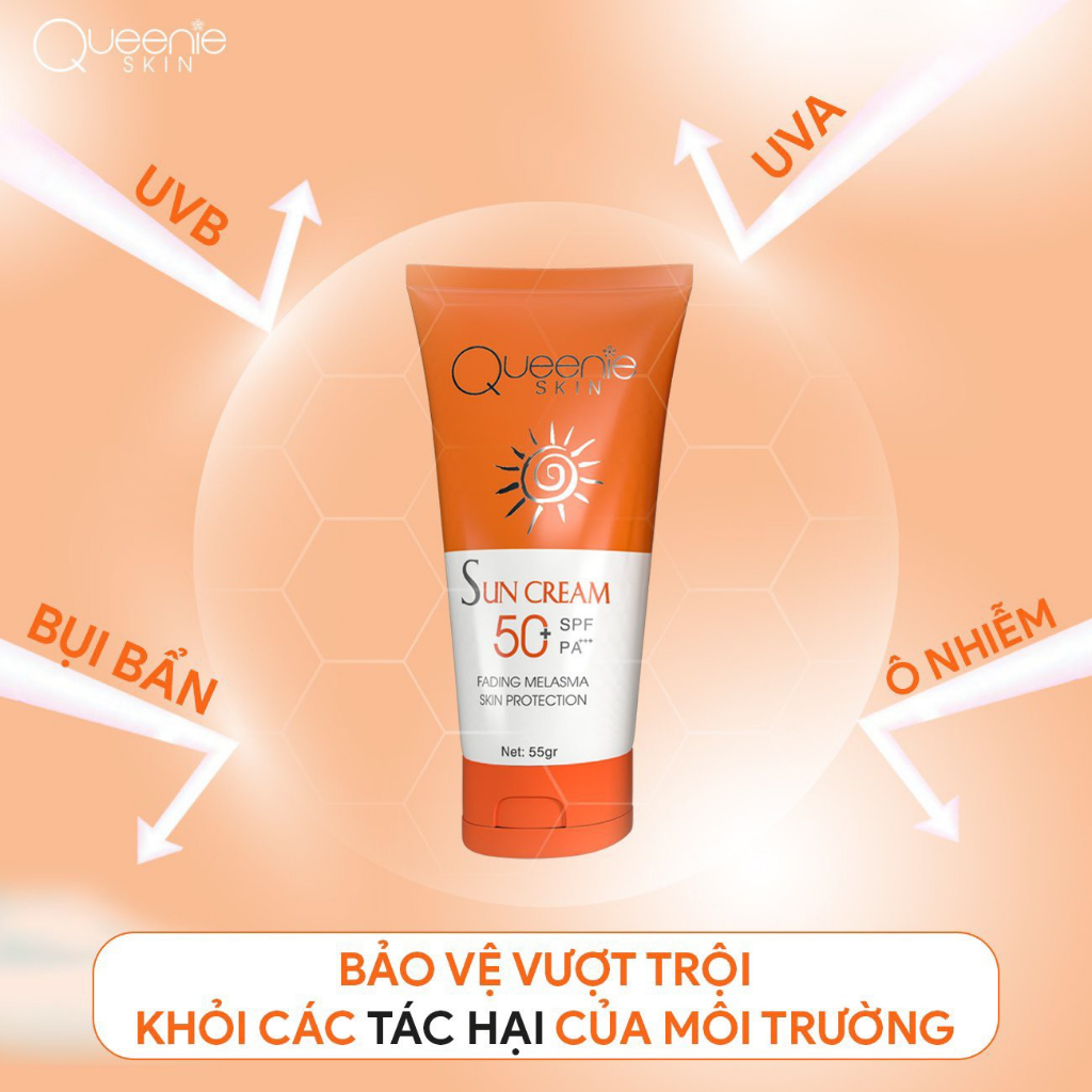 Kem Chống Nắng phổ quang A và C SPF50 PA+++ dung tích 6g Queenie skin