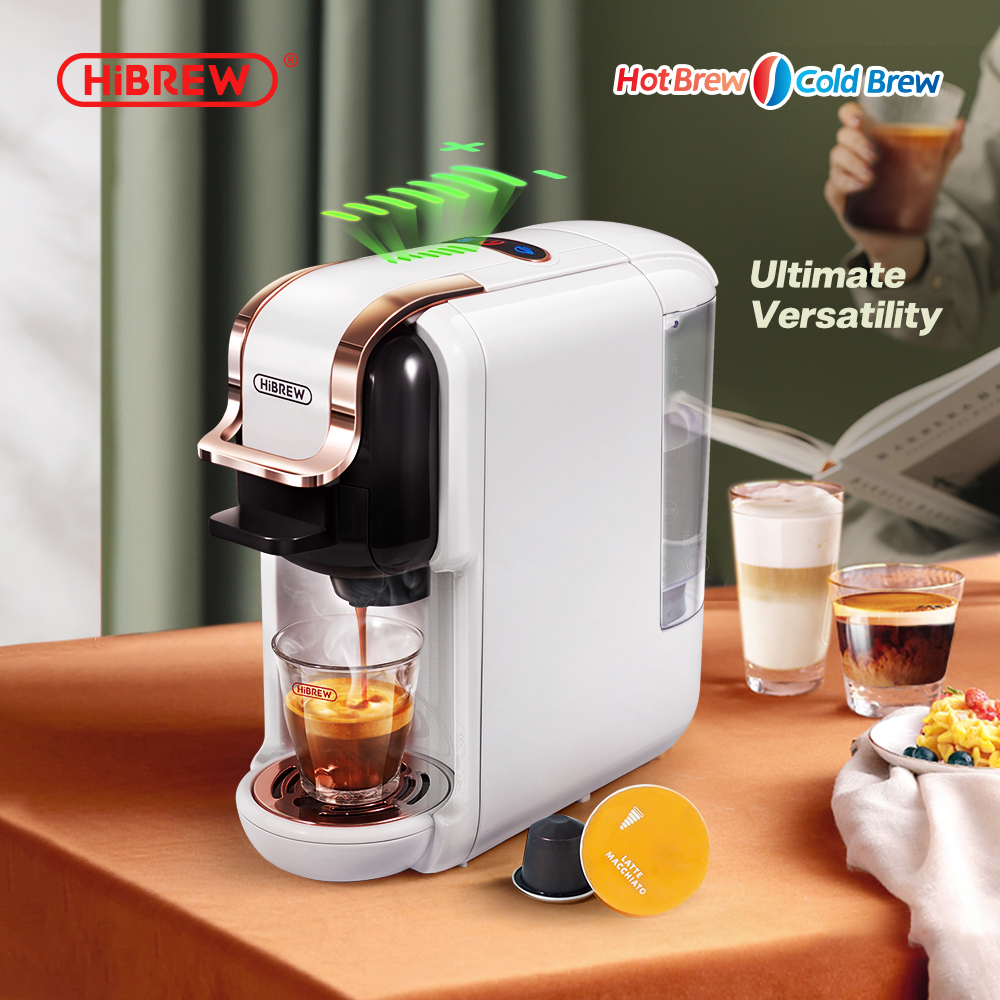 HiBREW 5 trong 1 Viên Cà Phê Nóng/Lạnh Dolce Gusto Sữa Nespresso kcup 19Bar 7 cấp độ nước