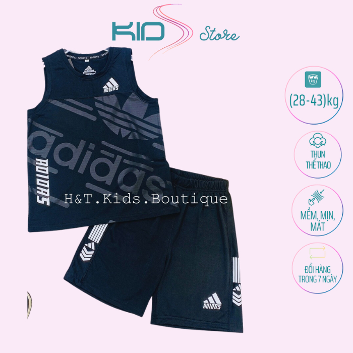 28- 43 kg] Bộ quần áo ba lỗ xuân hè thể thao dành cho bé trai, chất cotton cao cấp mịn đẹp, không xù, thoáng mát