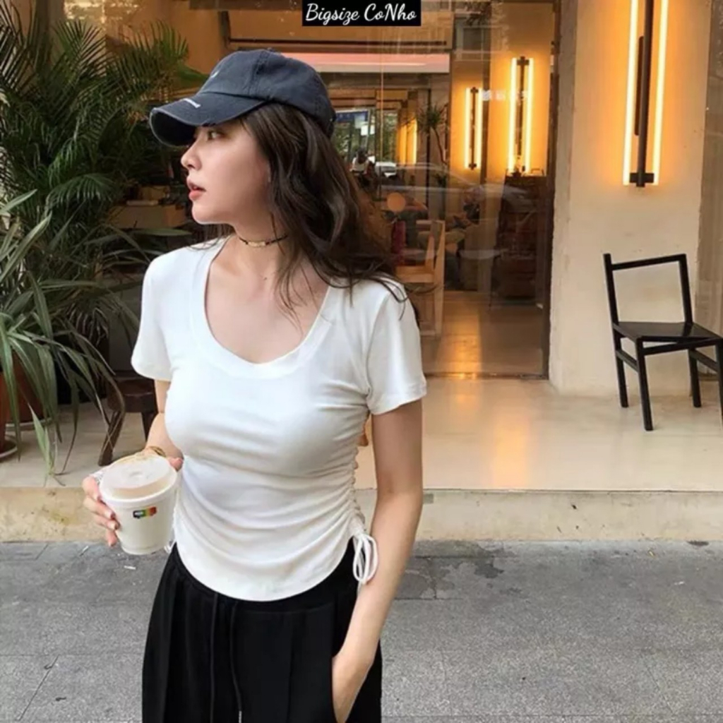 Áo Thun Nữ Ngắn Tay Rút Dây Hai Bên Chất Vải Thun - Titifa Shop
