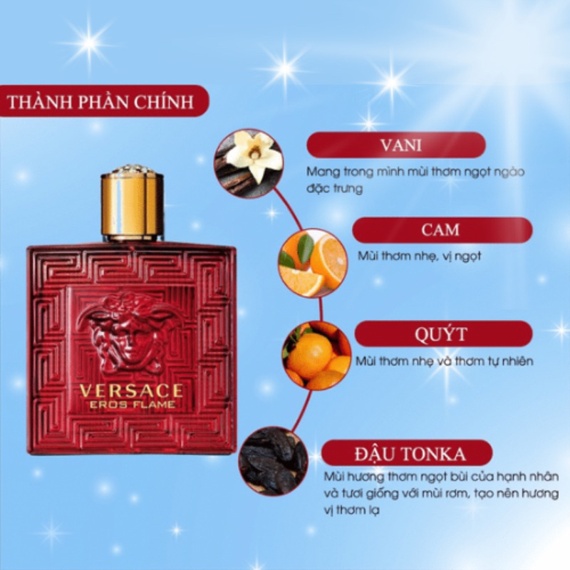 Nước hoa nam VERSACE EROS 100ml lịch lãm đẳng cấp phái mạnh lưu hương lâu - Dầu Thơm Lưu Hương Lâu