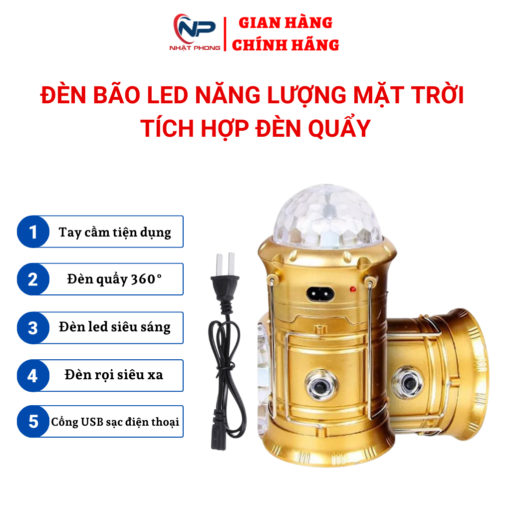 Đèn led trang trí xoay 7 màu  tích hợp 4 trong 1 đa chức năng tích hợp đèn quẩy 360 độ,đèn  chiếu xa,đèn ngủ,cổng usb
