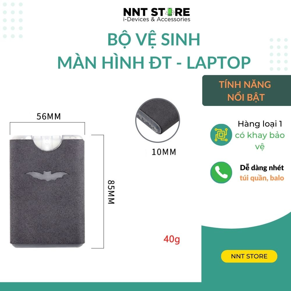 Bộ vệ sinh, bình xịt vệ sinh làm sạch màn hình điện thoại, máy tính - tích hợp bình xịt và khăn lau 2 trong 1