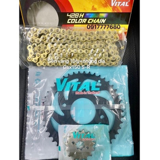 Nhông sên dĩa gsx-r150/gsx-s150 sên vital 9ly & 10ly vàng 45t 46t nhông 13t 14t 15t chính hãng vital