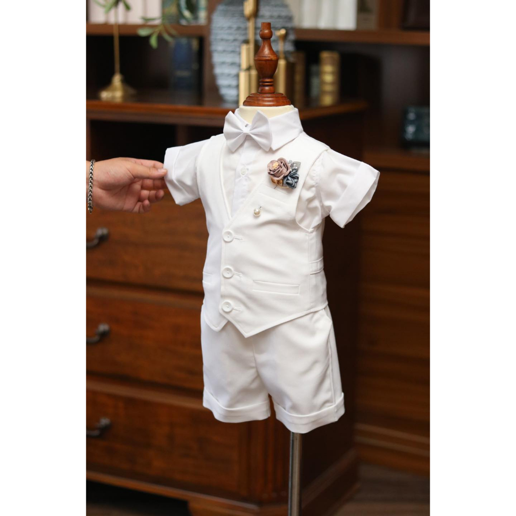 Set Gile Full Trắng Cho Bé Trai