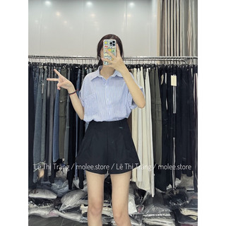 Áo sơ mi kẻ sọc tay hến phom rộng - ảnh thật molee.store