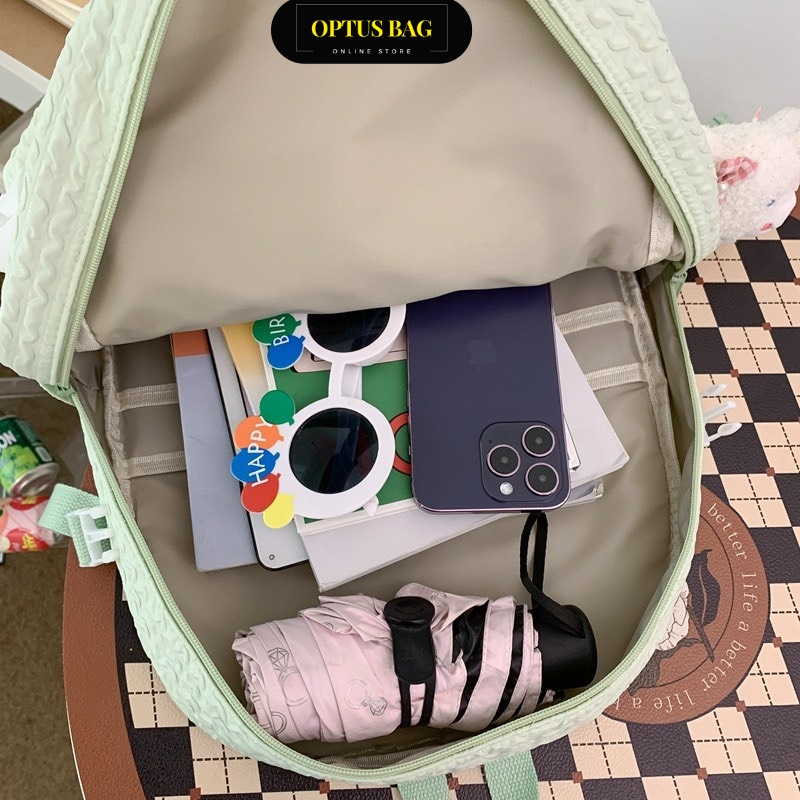 Balo, balo thời trang, balo nữ nam vải polyester dù mềm mịn_Hàng sẵn Optusbag