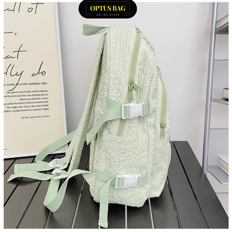 Balo, balo thời trang, balo nữ nam vải polyester dù mềm mịn_Hàng sẵn Optusbag