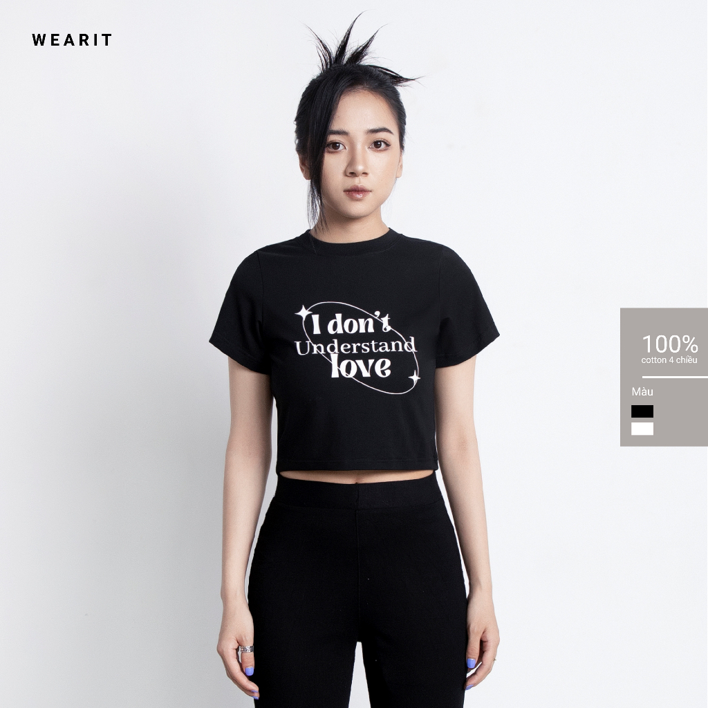 Áo croptop form fit WEARIT chất liệu cotton cao cấp kiểu dáng form ôm người năng động i understand love