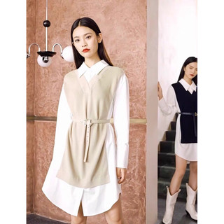 Đầm len phối sơ mi Eifini