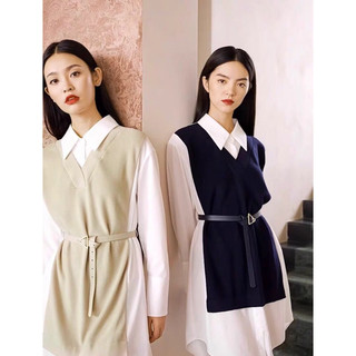 Đầm len phối sơ mi Eifini