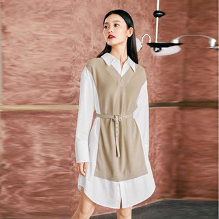 Đầm len phối sơ mi Eifini