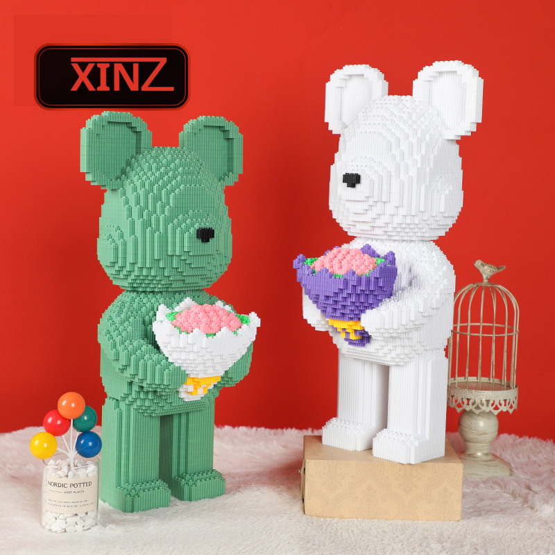 Mô hình lắp ráp lego gấu bearbrick 36cm XINZ đồ chơi xếp hình bearbrick jinx hình thú dễ thương