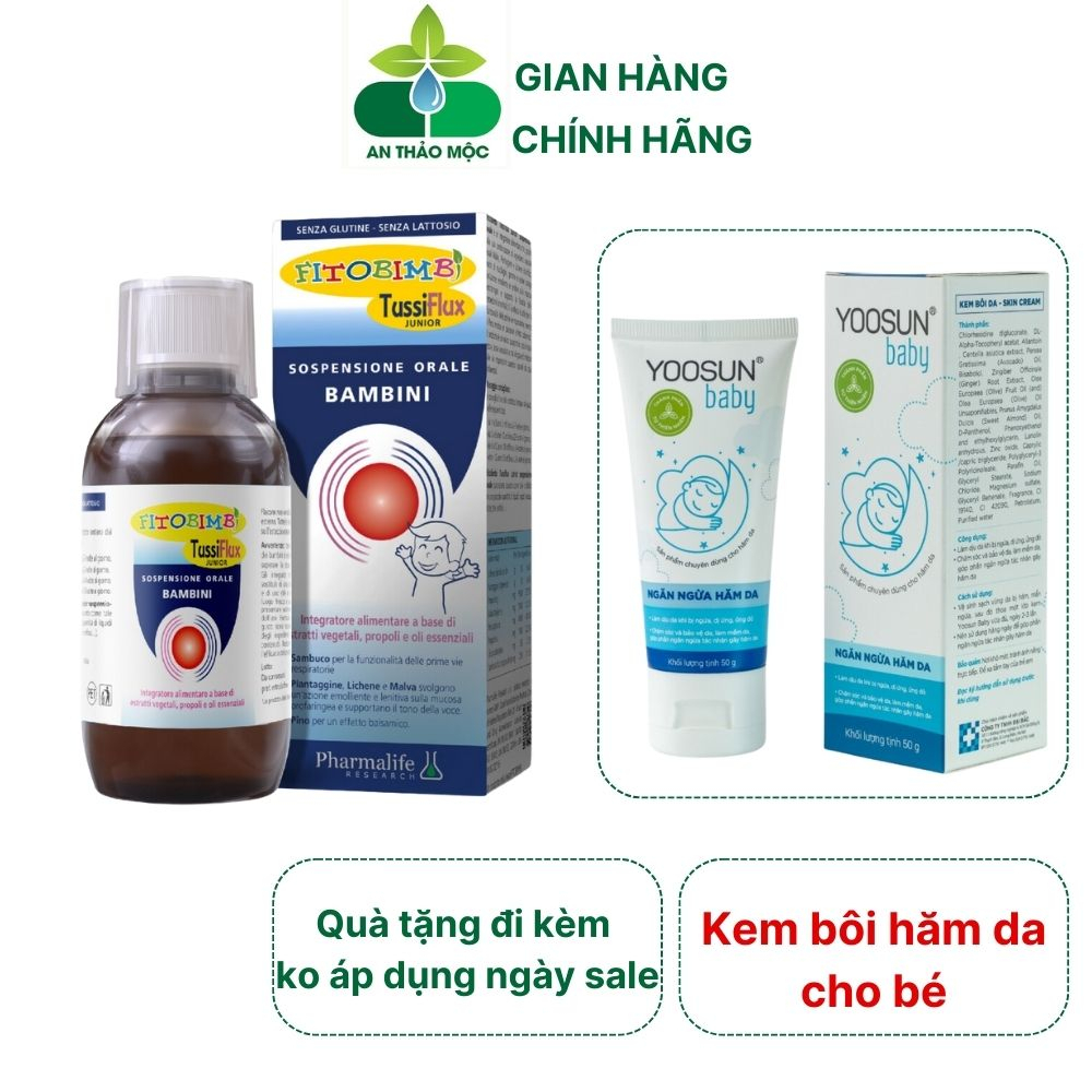 Siro Giảm Ho FITOBIMBI Tusiflux Junior Giúp Bé Làm Dịu Họng Bảo Vệ Đường Hô Hấp Tăng Cường Sức Đề Kháng