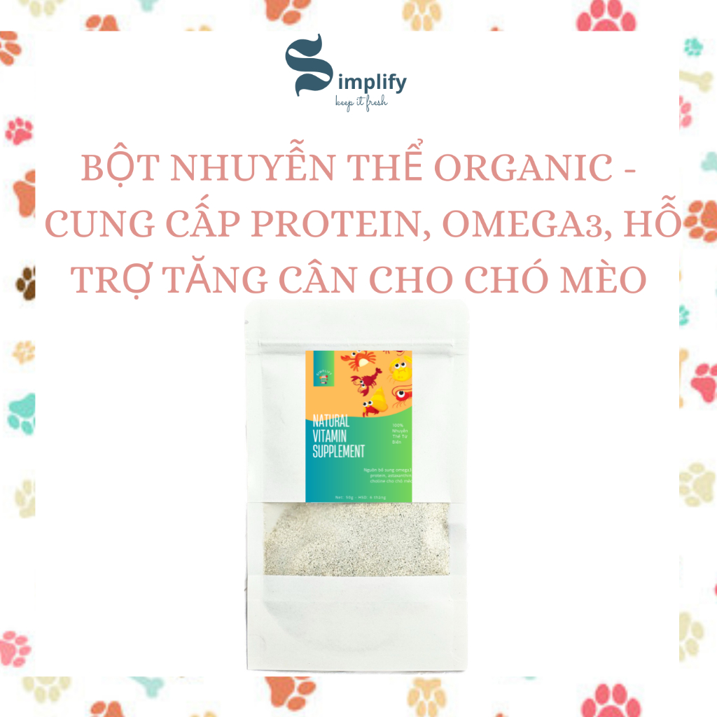 Bột Nhuyễn Thể Organic Simplify - Hỗ Trợ Tăng Ký, Giàu Protein Đạm, Omega 3