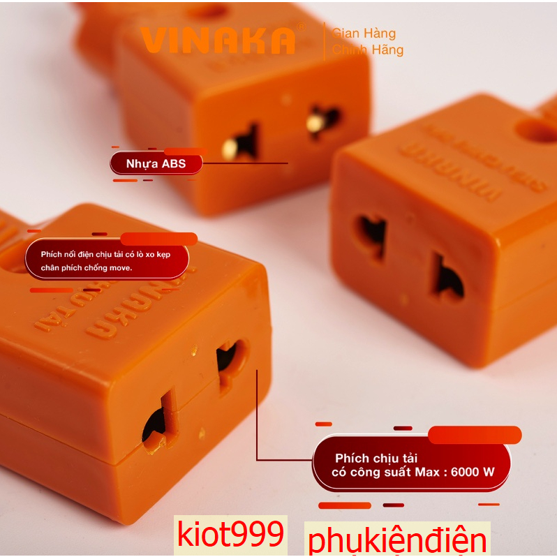 Phích Cắm Âm Nối Điện VINAKA Nhựa ABS Chống Vỡ