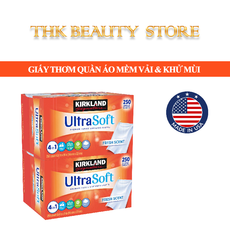 (Chính Hãng) Giấy Thơm Quần Áo Kirkland Fabric Softener Của Mỹ Hộp 250 Tờ