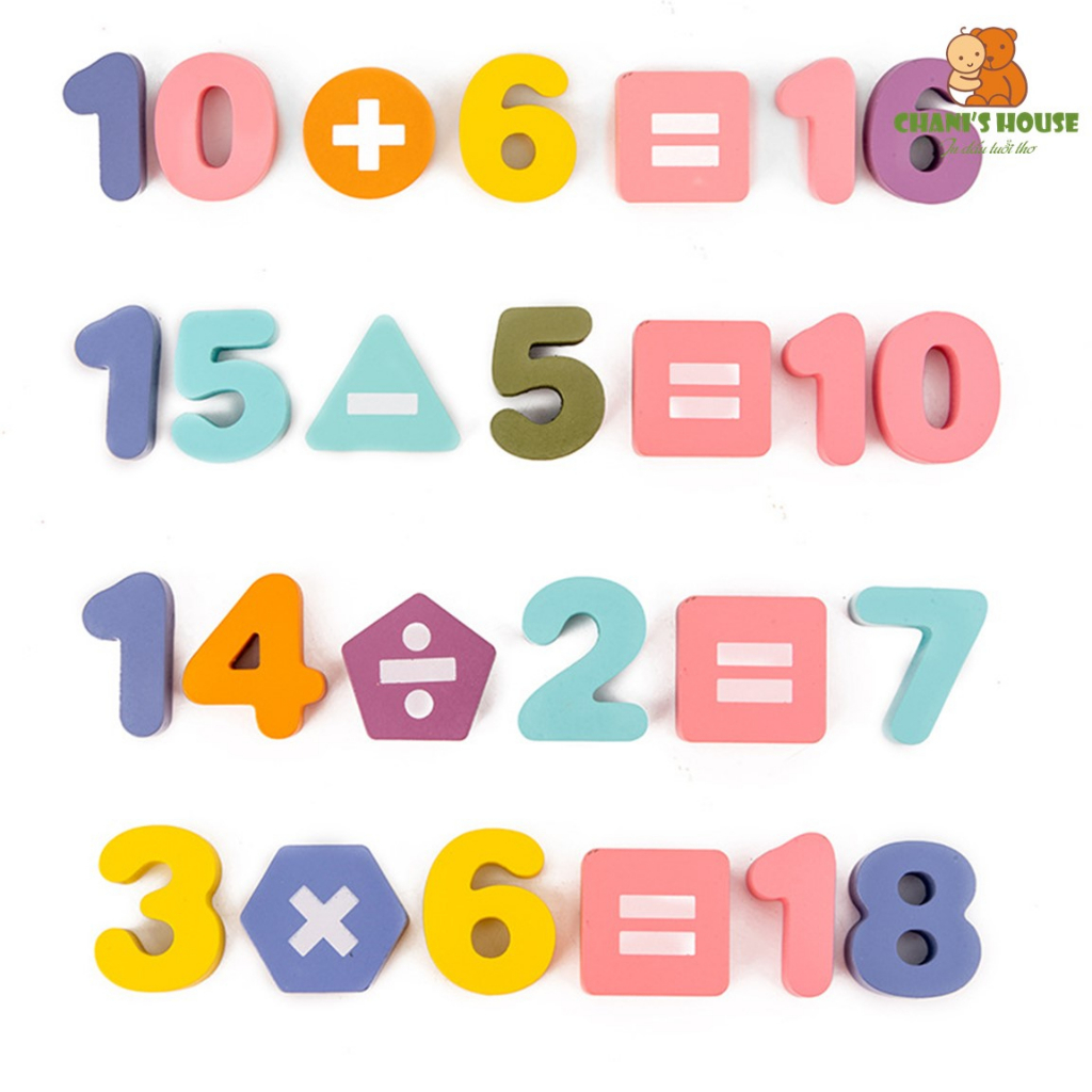 ĐỒ CHƠI BẢNG GHÉP HÌNH BẢNG CHỮ CÁI, SỐ VÀ PHÉP TÍNH BẰNG GỖ CAO CẤP