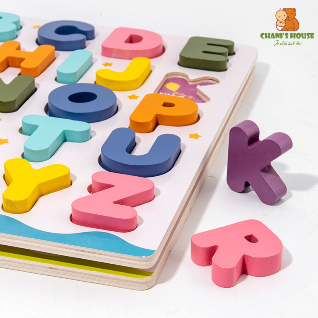 ĐỒ CHƠI BẢNG GHÉP HÌNH BẢNG CHỮ CÁI, SỐ VÀ PHÉP TÍNH BẰNG GỖ CAO CẤP