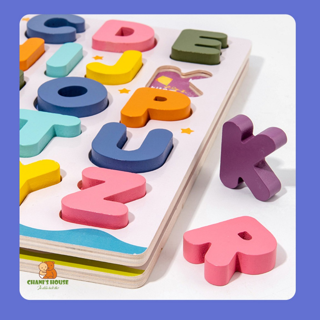 ĐỒ CHƠI BẢNG GHÉP HÌNH BẢNG CHỮ CÁI, SỐ VÀ PHÉP TÍNH BẰNG GỖ CAO CẤP