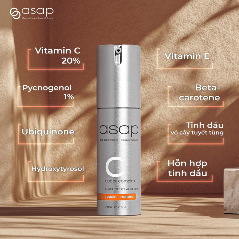 TINH CHẤT DƯỠNG SÁNG DA ASAP SUPER C COMPLEX SERUM