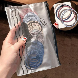 Set 100 Chun Buộc Tóc Kèm Túi Zip,Túi 100 Chun Cột Tóc Nhiều Màu Cho Bé,Dây Cột Tóc Co Giãn