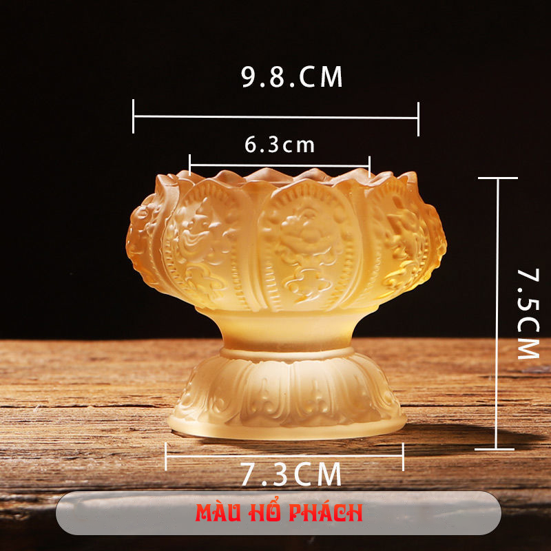 Chân đế nến thủy tinh liên hoa lưu ly tráng men cao cấp nhiều màu sắc - Trang trí nhà cửa, ban thờ