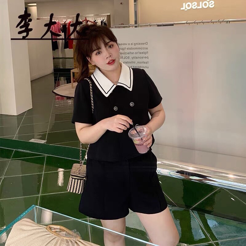 Áo sơmi phối cổ Bigsize nữ từ 60-90kg