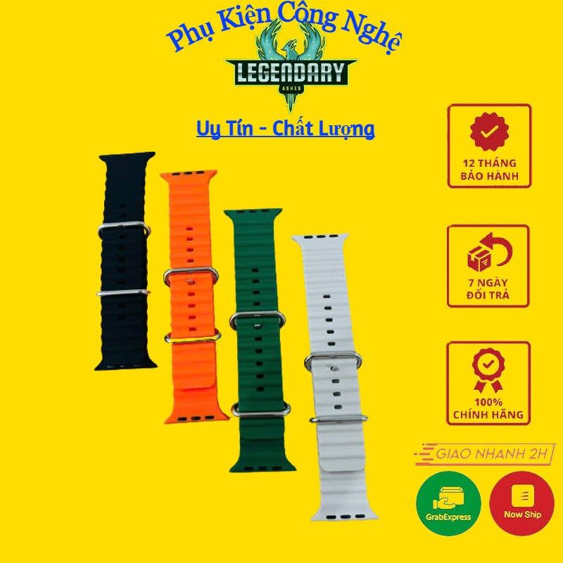 Dây Đeo Bằng Silicone Cho Đồng Hồ Apple 49mm 44mm 45mm 41mm 42mm iWatch SE Series 7 6 5 4 Ultra 8 Bảo Hành 12 Tháng