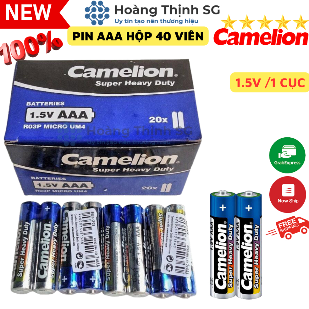 Hộp 40 Viên Pin AA  Camelion, pin tiểu AAA  Camelion Super Heavy Duty Chính hãng