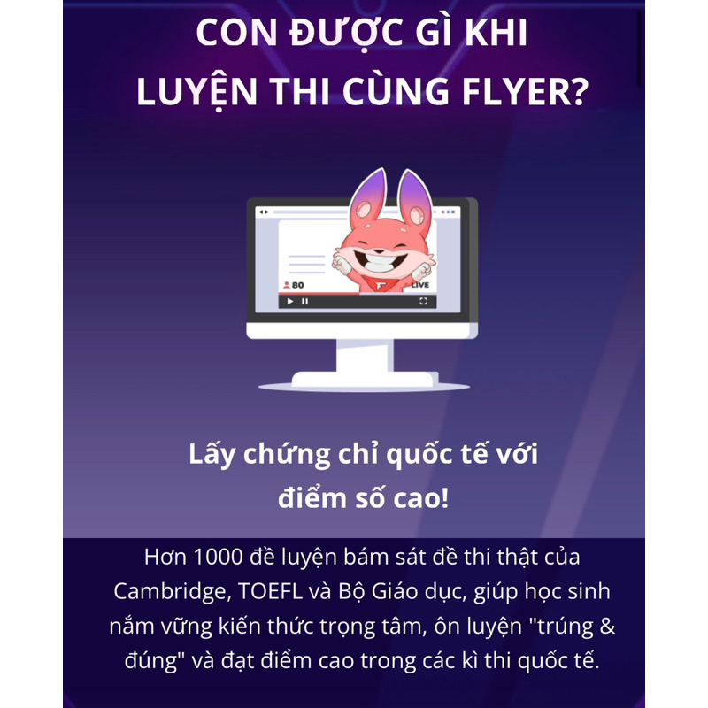 Mã Flyer.vn Phòng thi ảo Cambridge & Toefl - Toàn quốc [Voucher] Voucher mã luyện thi Flyer