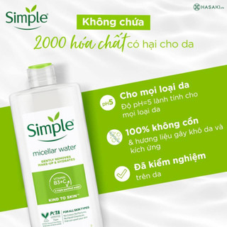 [NEW]Nước tẩy trang Simple Micellar Cleansing Water 200ml