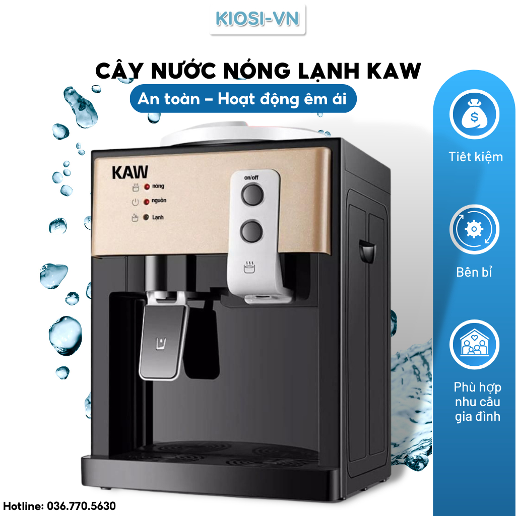 Cây nước nóng lạnh mini KAW tiết kiệm điện Yự ngắt chống giật - Chính hãng