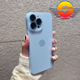 Ốp lưng iphone 11/ 12/ 13/ 14 plus/ 14 pro max nhám mỏng có kính camera