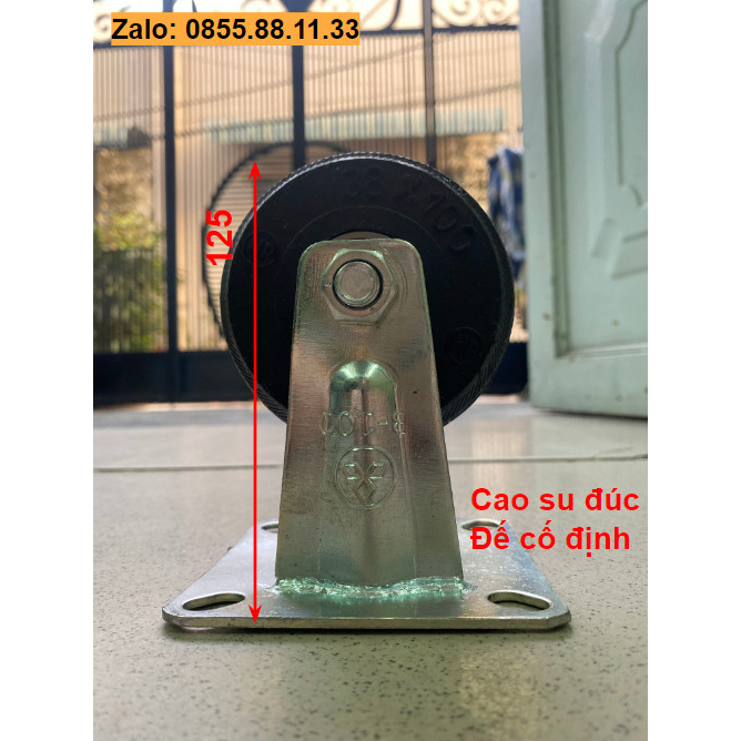 BÁNH XE ĐẨY / BÁNH XE CAO SU ĐEN SIÊU TẢI Φ100, Φ125