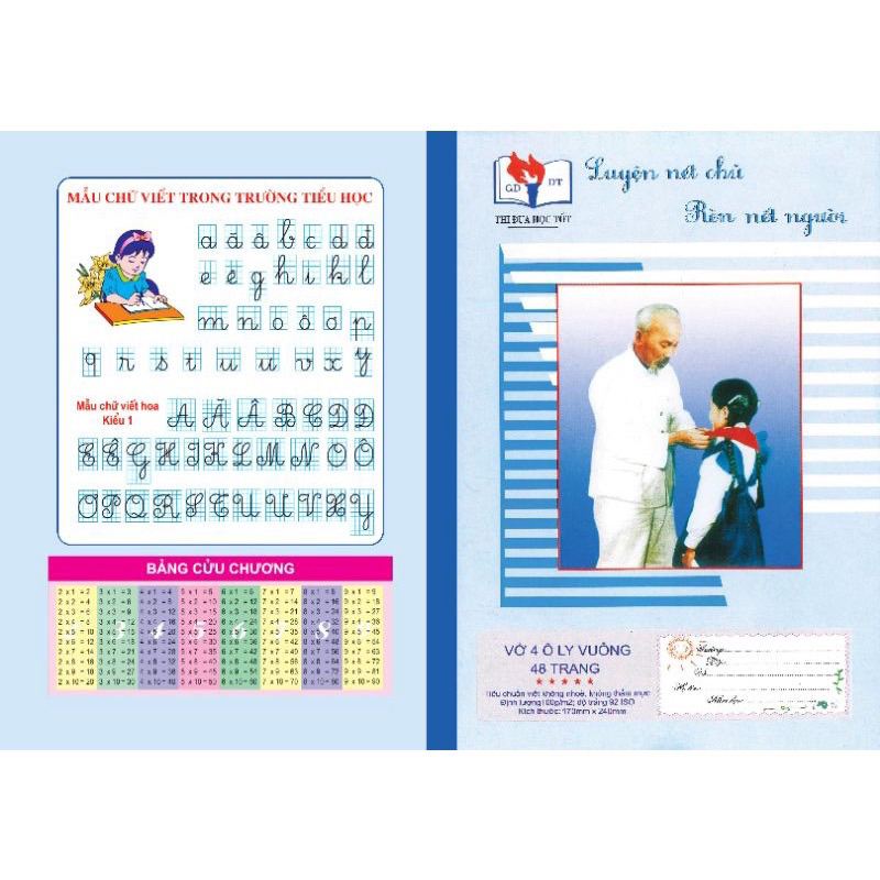 Combo 10 quyển vở ô li Bác Hồ Đông Triều