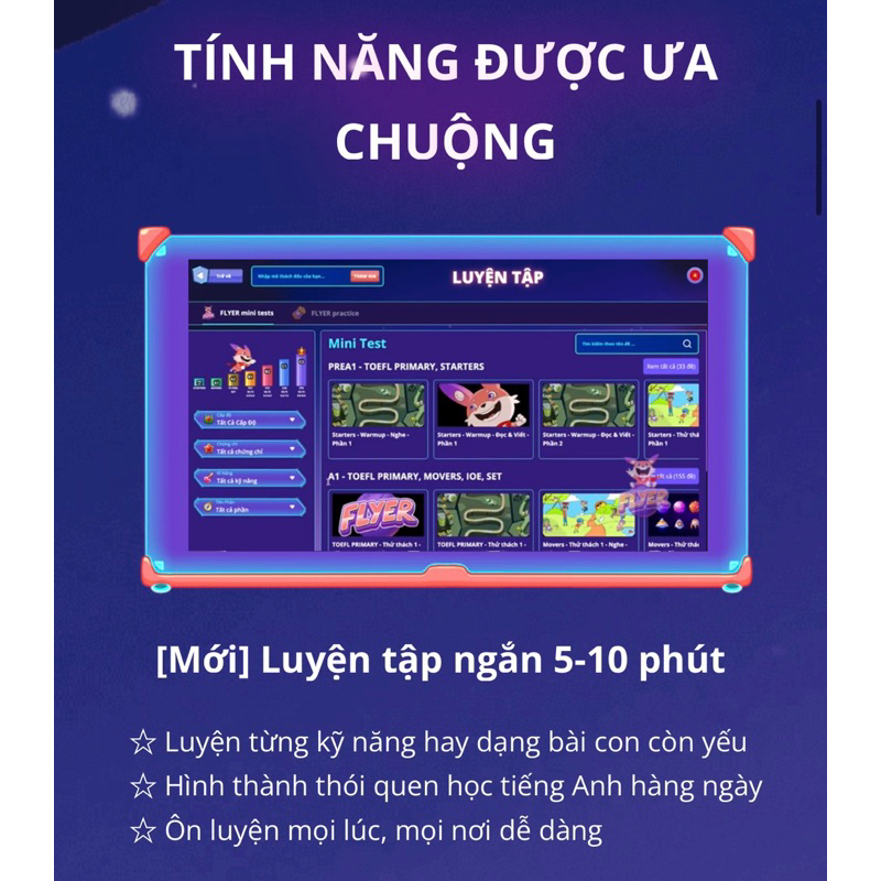 Mã Flyer.vn 1 Năm Phòng thi ảo Cambridge & Toefl - Toàn quốc [EVoucher] Voucher mã luyện thi Flyer