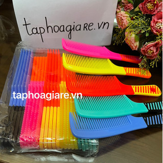 Sỉ hộp 25 chiếc Lược chải đầu tóc bằng nhựa sắc màu thời trang cá tính, loại dầy đẹp