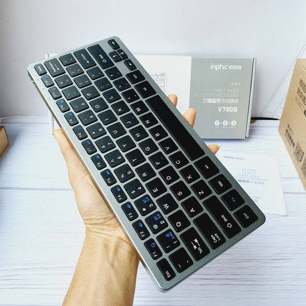 Bàn phím không dây bluetooth Maxcotech Inphic V750B pin sạc,dùng cho window mac, ios android