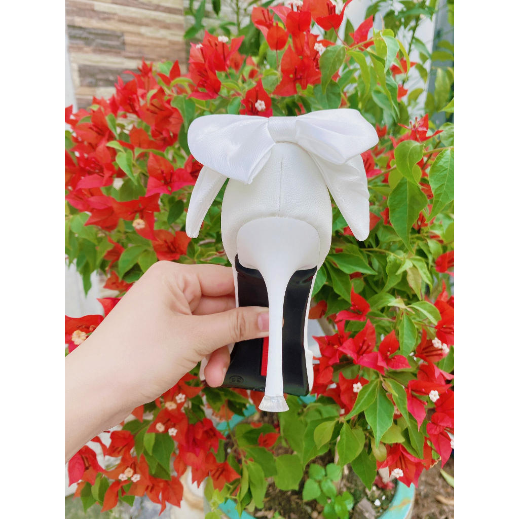 Giày cô dâu tiểu thư 9 phân nơ hậu