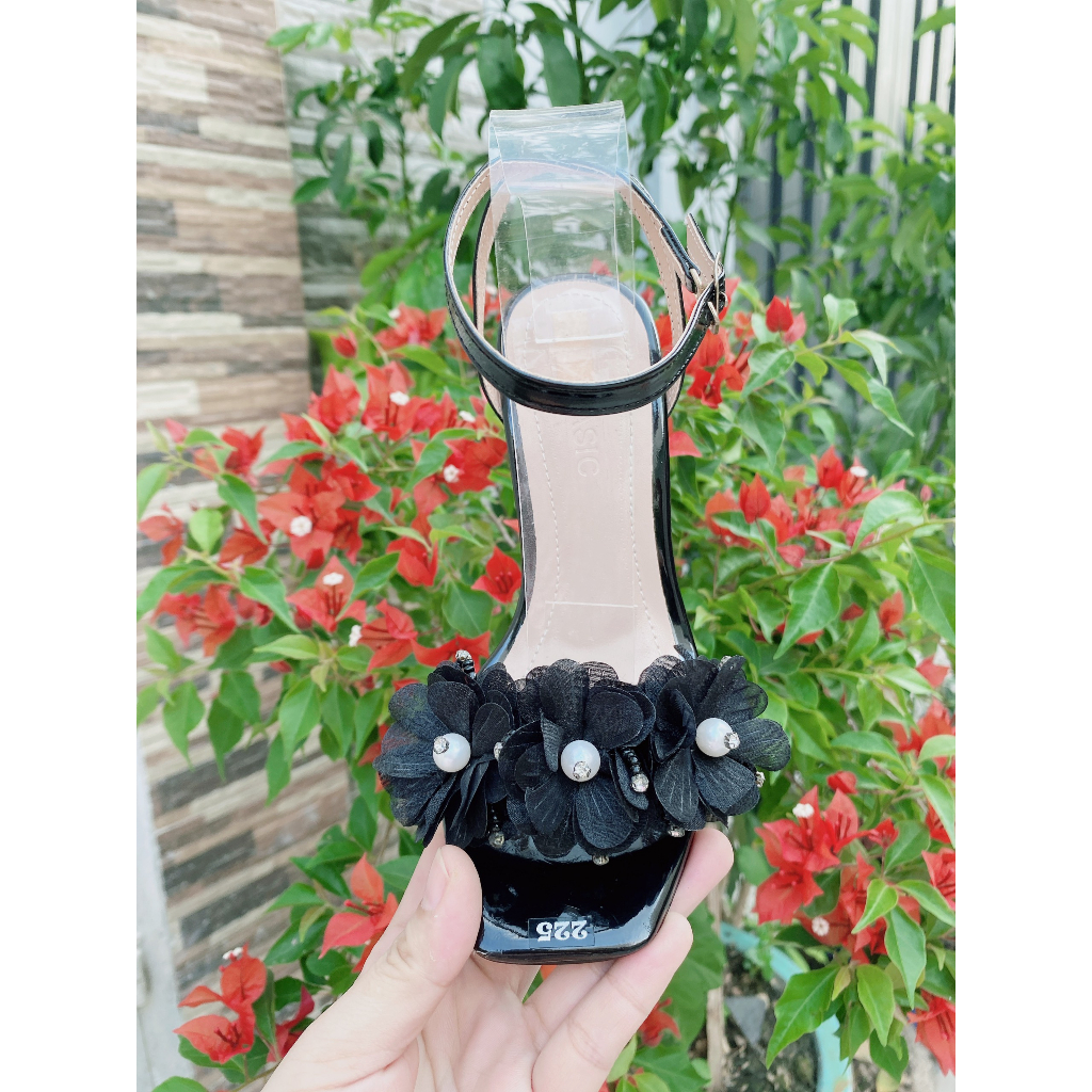 GIÀY CAO GÓT NƠ GẮN NGỌC 9.5 PHÂN