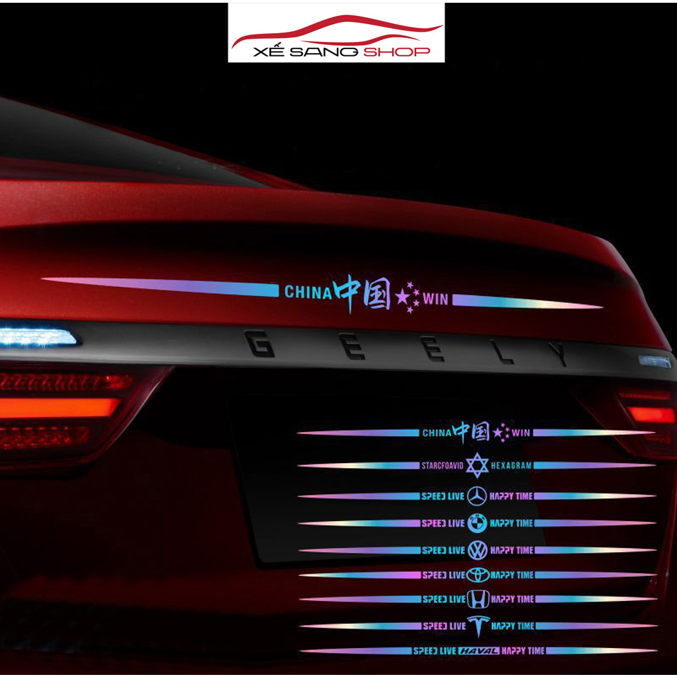 (Hàng Cao Cấp) Tem Decal Dán Trang Trí Xe Ô Tô Laser Phản Quang Logo Hãng Xe - Danh Cho Mọi Dòng Xe Dài 60cm