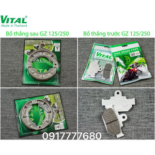 Bố thắng sau + trước SUZUKI GZ125 hiệu VITAL - Má phanh xe máy, bố thắng đĩa VITAL chính hãng Thái Lan