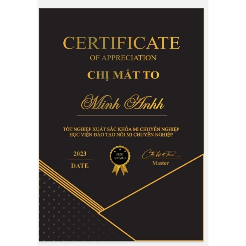 Bằng công nhận spa,  bằng khen, tình yêu, nail, salon,  doanh nghiệp,... thiết kế theo yêu cầu miễn phí