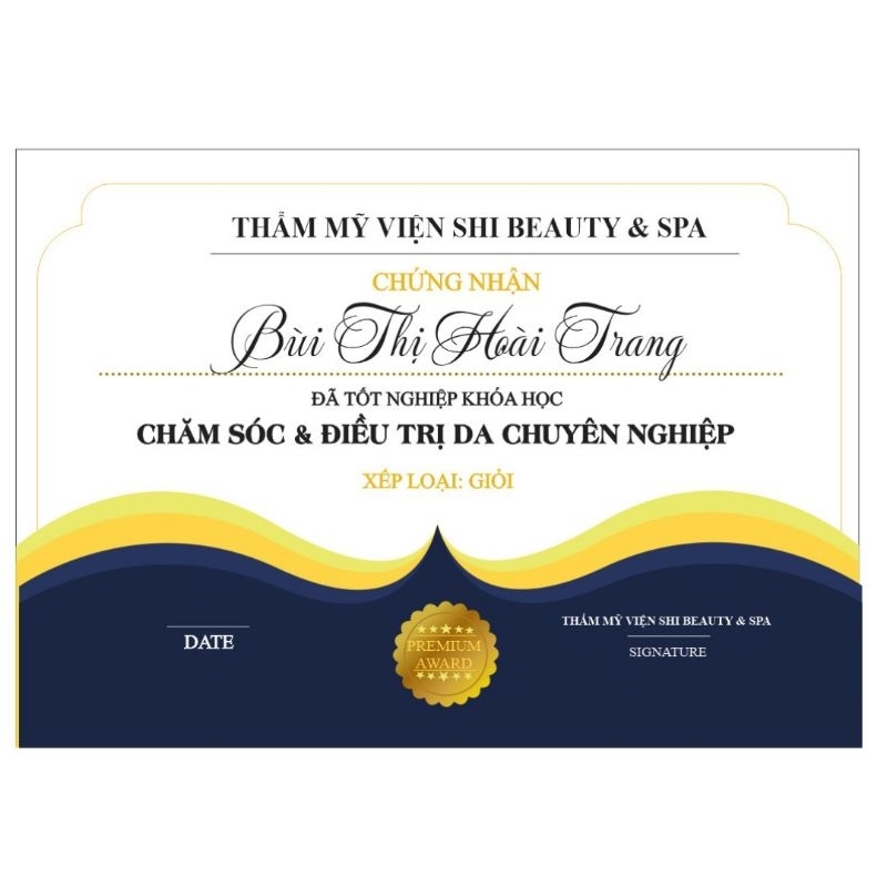 Bằng công nhận spa,  bằng khen, tình yêu, nail, salon,  doanh nghiệp,... thiết kế theo yêu cầu miễn phí