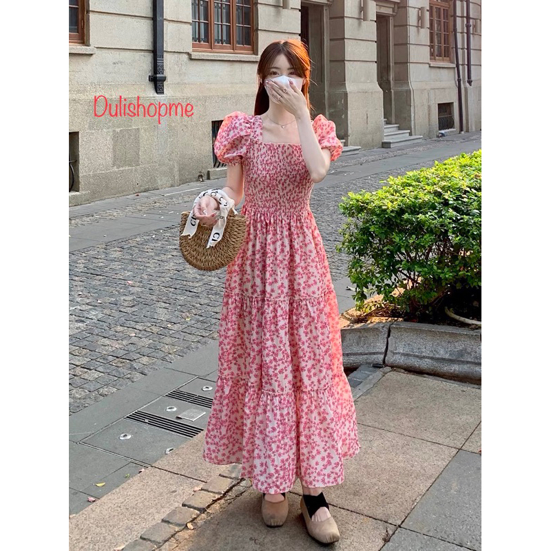 (ORDER)-Đầm nữ dáng dài vintage kiểu Pháp mới-Kèm ảnh thật