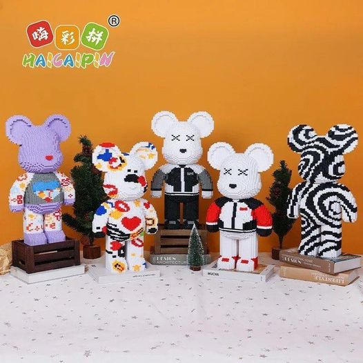 Mô Hình Lắp Ráp Gấu BearBrick size lớn 45 cm đến 55cm / Đồ chơi xếp hình gấu bearbrick/ lắp ghép mô hình/le.go